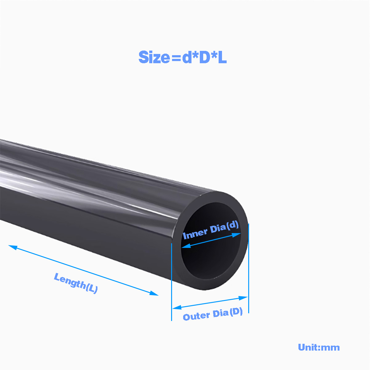 Aquarium Fish Buy - Tubo di plastica PVC nero Tubo